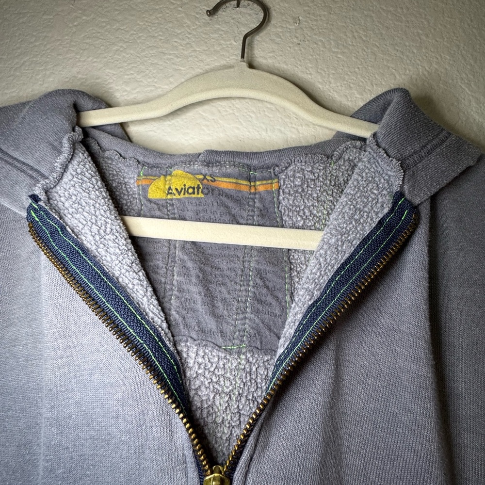 Rainbow Burst Aviator Nation Gray Zip-Up Hoodie - Picture 2 of 6
